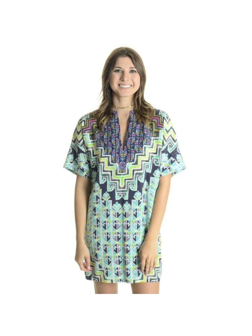 Mara Hoffman Rug Tencel Tunic Dress Turquiose XS